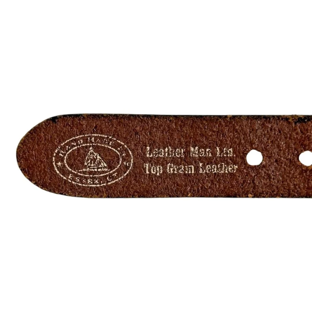 Leather Man Limited Men's Handmade Blue Canvas Golfer Leather Belt Size 38